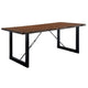 Giga 7pc Dining Table Set w 6 Slat Back Chairs | Walnut-Black Wood