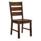 Giga 7pc Dining Table Set w 6 Slat Back Chairs | Walnut-Black Wood