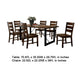 Giga 7pc Dining Table Set w 6 Slat Back Chairs | Walnut-Black Wood