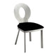 Valie 5pc Dining Set | Round Glass Table | 4 Modern Chairs Silver Black
