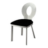 Valie 5pc Dining Set | Round Glass Table | 4 Modern Chairs Silver Black