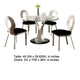Valie 5pc Dining Set | Round Glass Table | 4 Modern Chairs Silver Black