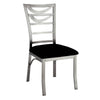 Roxe 5pc Dining Set | Glass Table | 4 Ladderback Chairs | Silver-Black