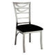 Roxe 5pc Dining Set | Glass Table | 4 Ladderback Chairs | Silver-Black
