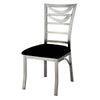 Roxe 5pc Dining Set | Glass Table | 4 Ladderback Chairs | Silver-Black