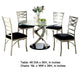 Roxe 5pc Dining Set | Glass Table | 4 Ladderback Chairs | Silver-Black