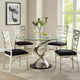 Roxe 5pc Dining Set | Glass Table | 4 Ladderback Chairs | Silver-Black