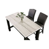 Bruce 5pc Counter Height Set | Marble Top | Trestle | 4 Dark Gray Chairs