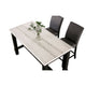 Bruce 5pc Counter Height Set | Marble Top | Trestle | 4 Dark Gray Chairs