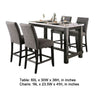 Bruce 5pc Counter Height Set | Marble Top | Trestle | 4 Dark Gray Chairs