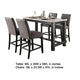 Bruce 5pc Counter Height Set | Marble Top | Trestle | 4 Dark Gray Chairs