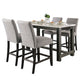 Bruce 5pc Counter Height Table Set | Marble | Trestle | Light Gray Chairs