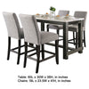 Bruce 5pc Counter Height Table Set | Marble | Trestle | Light Gray Chairs