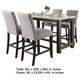 Bruce 5pc Counter Height Table Set | Marble | Trestle | Light Gray Chairs