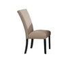 Ronda 7pc Dining Table Set w Marble Top | Beige Fabric Chairs | White