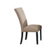 Ronda 7pc Dining Table Set w Marble Top | Beige Fabric Chairs | White
