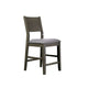Rico 7pc Counter Height Table Set w 6 Padded Fabric Chairs | Gray