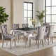 Rico 7pc Counter Height Table Set w 6 Padded Fabric Chairs | Gray