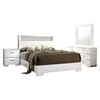 Aman 4pc Queen Bedroom Set | LED Headboard w Shelf | White Wood