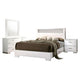 Aman 4pc Queen Bedroom Set | LED Headboard w Shelf | White Wood