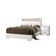 Aman 4pc Queen Bedroom Set | LED Headboard w Shelf | White Wood