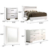 Aman 4pc Queen Bedroom Set | LED Headboard w Shelf | White Wood