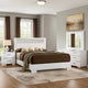 Aman 4pc Queen Bedroom Set | LED Headboard w Shelf | White Wood
