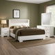 Aman 4pc Queen Bedroom Set | LED Headboard w Shelf | White Wood
