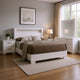 Aman 4pc Queen Bedroom Set | LED Headboard w Shelf | White Wood