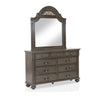 Recus 4pc Queen Bedroom Set w Carved Floral Details | Gray Wood