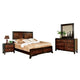 Nera 4pc Queen Bedroom Set | Panel Headboard | Black Brown Acacia Walnut