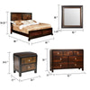 Nera 4pc Queen Bedroom Set | Panel Headboard | Black Brown Acacia Walnut