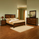 Nera 4pc Queen Bedroom Set | Panel Headboard | Black Brown Acacia Walnut