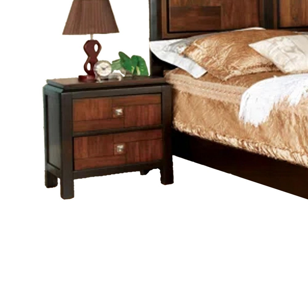 Nera 5pc Queen Bedroom Set | Tall Dresser | Black Brown Acacia Walnut