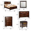 Nera 5pc Queen Bedroom Set | Tall Dresser | Black Brown Acacia Walnut