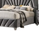 Ino 4pc Queen Bedroom Set w Wingback Headboard | Gray Upholstery