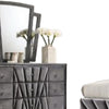 Ino 4pc Queen Bedroom Set w Wingback Headboard | Gray Upholstery