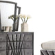 Ino 4pc Queen Bedroom Set w Wingback Headboard | Gray Upholstery