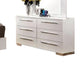 Gely 4pc Queen Bedroom Set | Button Tufted Upholstery | LED | Glossy White