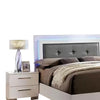 Gely 4pc Queen Bedroom Set | Button Tufted Upholstery | LED | Glossy White