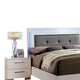 Gely 4pc Queen Bedroom Set | Button Tufted Upholstery | LED | Glossy White