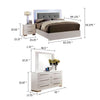 Gely 4pc Queen Bedroom Set | Button Tufted Upholstery | LED | Glossy White