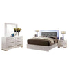 Gely 5pc Queen Bedroom Set | 2 Nightstands | Button Tufted | LED | White