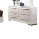 Gely 5pc Queen Bedroom Set | 2 Nightstands | Button Tufted | LED | White