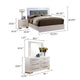 Gely 5pc Queen Bedroom Set | 2 Nightstands | Button Tufted | LED | White