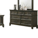 Revy 4pc Queen Bedroom Set | Tall Headboard | Wide Dresser Chest | Gray