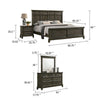 Revy 4pc Queen Bedroom Set | Tall Headboard | Wide Dresser Chest | Gray