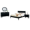 Leyla 4pc Full Bedroom Set | Dresser w Oval Mirror | Black Wood