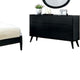 Leyla 4pc Full Bedroom Set | Dresser w Oval Mirror | Black Wood