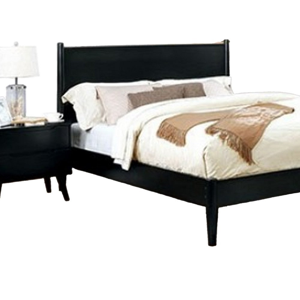 Leyla 4pc Full Bedroom Set | Dresser w Oval Mirror | Black Wood
